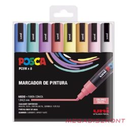 Filctoll UNI Posca PC-5M pasztell színek 8 darabos