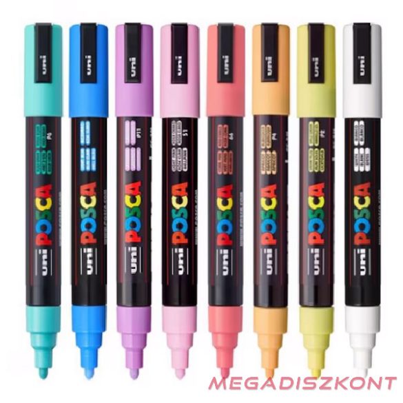 Filctoll UNI Posca PC-5M pasztell színek 8 darabos