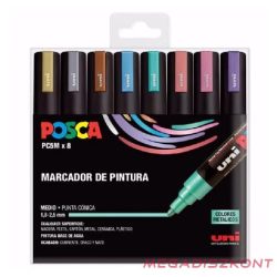 Filctoll UNI Posca PC-5M metál színek 8 darabos