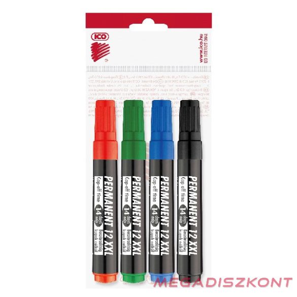Alkoholos marker ICO Permanent 12 XXL vágott 4 darabos