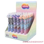 Zseléstoll NEBULO nyomógombos radírozható 0,5mm Vicces cicák