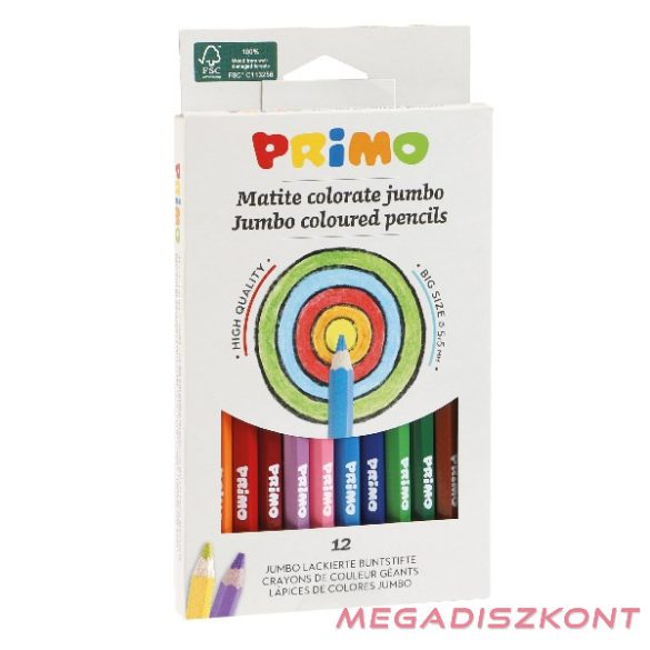 Színes ceruza PRIMO jumbo hatszögletű 12 darabos
