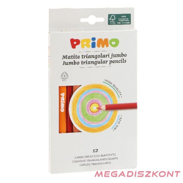 Színes ceruza PRIMO jumbo háromszögletű 12 darabos