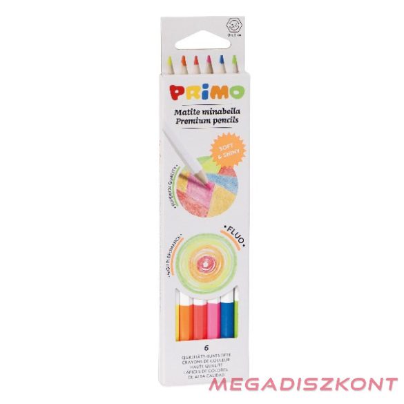 Színes ceruza PRIMO Minabella hatszögletű neon 6 darabos