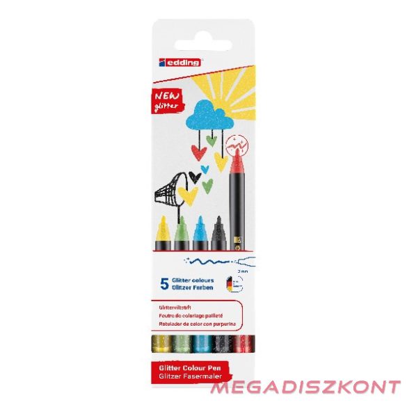 Filctoll EDDING 1200 csillámos 5 darabos