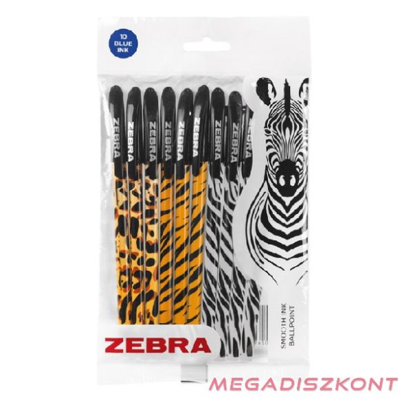 Golyóstoll ZEBRA Doodlerz állatmintás 1,0 mm kék 10 darabos