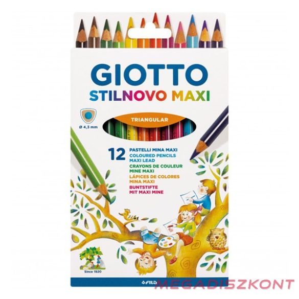 Színes ceruza GIOTTO stilnovo maxi tri jumbo 12 darabos