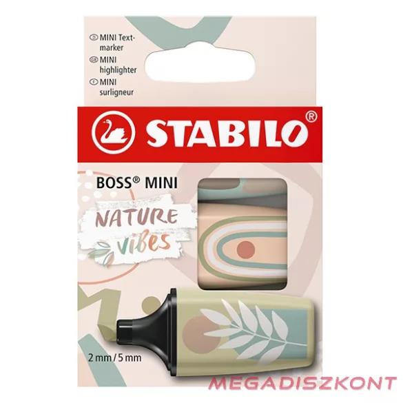 Szövegkiemelő készlet STABILO Boss Mini Naturevibes 3 darabos