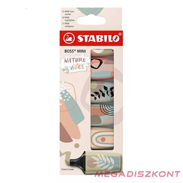 Szövegkiemelő készlet STABILO Boss Mini Naturevibes 6 darabos