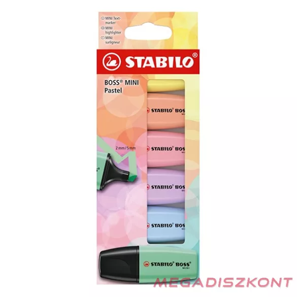Szövegkiemelő készlet STABILO Boss Mini Pastel 6 darabos