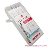Filctoll  ZEBRA ClickArt nyomógombos vízbázisú 12 darabos