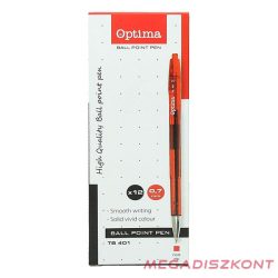 Golyóstoll OPTIMA nyomógombos TB 401 0,7 mm piros
