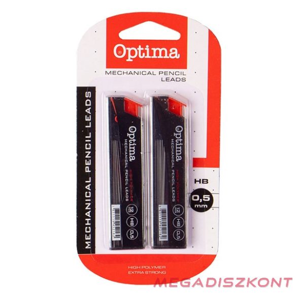 Grafitbél OPTIMA HB 0,5mm 12 szál 2db/bliszter