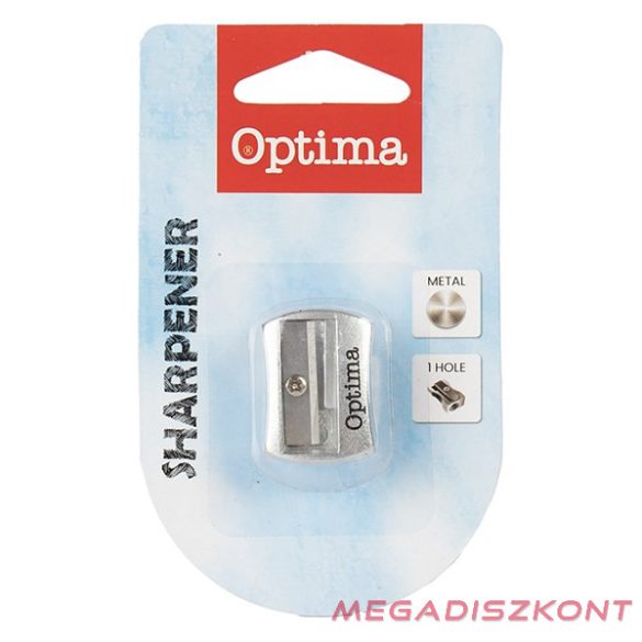 Hegyező OPTIMA fém 1 lyukú 1db/bliszter