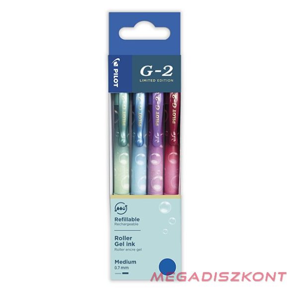 Zseléstoll PILOT G2 Bubble 0,7 kék írásszín 4 darabos