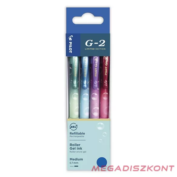 Zseléstoll PILOT G2 Bubble 0,7 kék írásszín 4 darabos