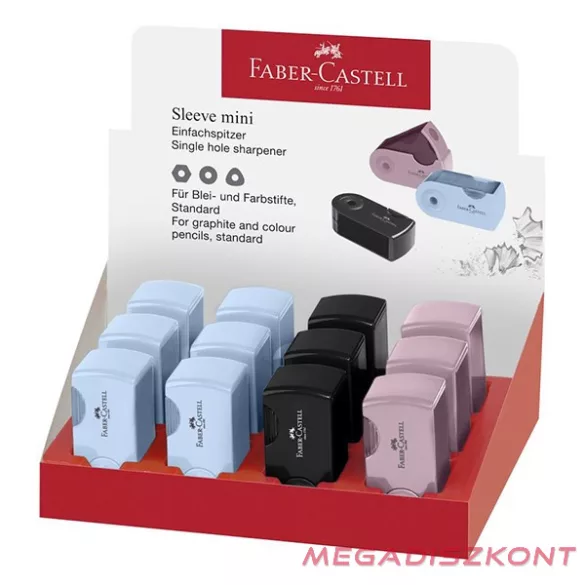 Hegyező FABER-CASTELL Sleeve mini 1 lyukú tartályos Harmónia színekben