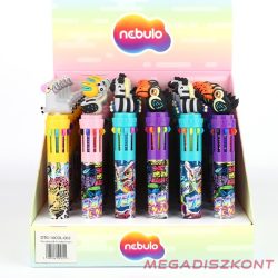 Golyóstoll NEBULO 0,7 mm 10 színű Safari