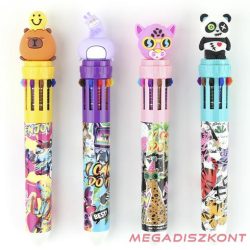 Golyóstoll NEBULO 0,7 mm 10 színű Funny Animals