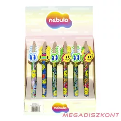 Zseléstoll NEBULO nyomógombos radírozható 0,7 mm Smile