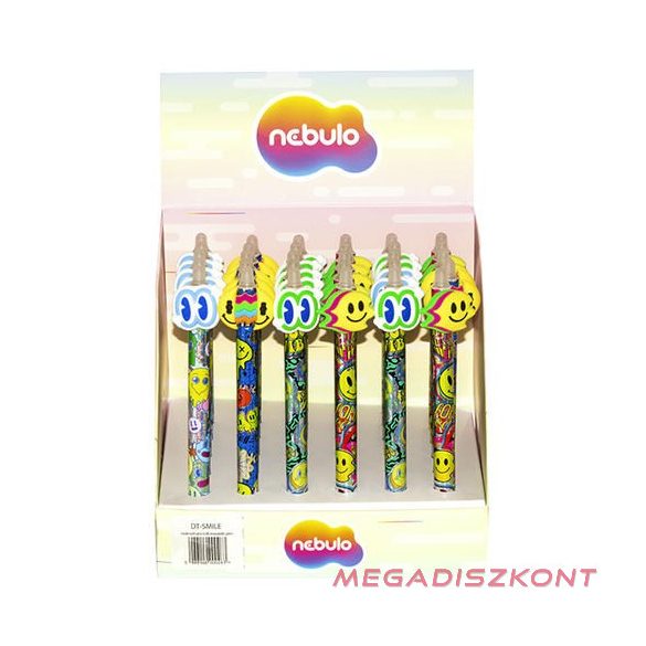 Zseléstoll NEBULO nyomógombos radírozható 0,7 mm Smile