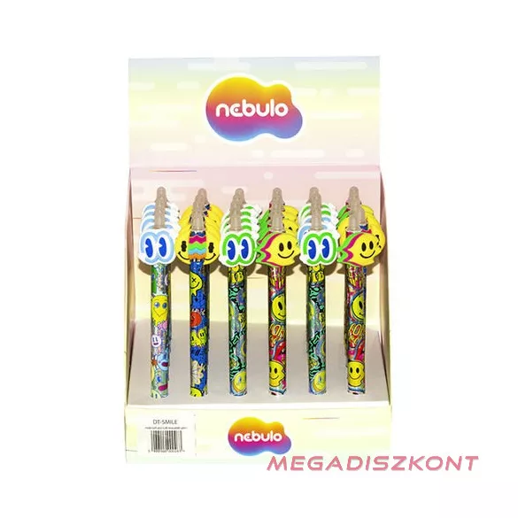 Zseléstoll NEBULO nyomógombos radírozható 0,7 mm Smile