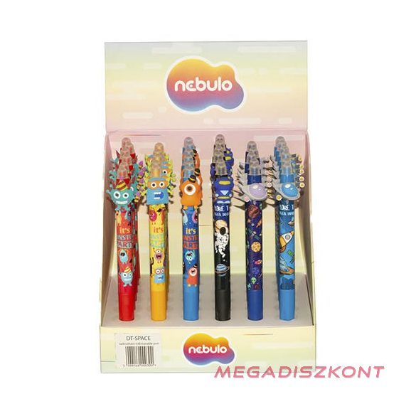 Zseléstoll NEBULO nyomógombos radírozható 0,7 mm Űrlények