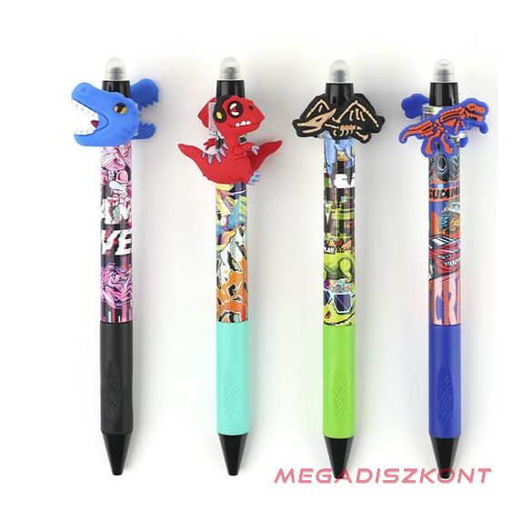 Zseléstoll NEBULO nyomógombos radírozható 0,7 mm Mérges dino