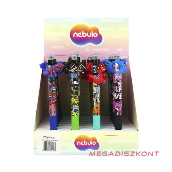 Zseléstoll NEBULO nyomógombos radírozható 0,7 mm Mérges dino