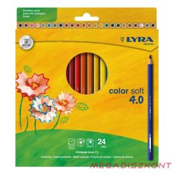   Színes ceruza LYRA Color Soft 4.0 extra puha élénk lágy színek 24 darabos