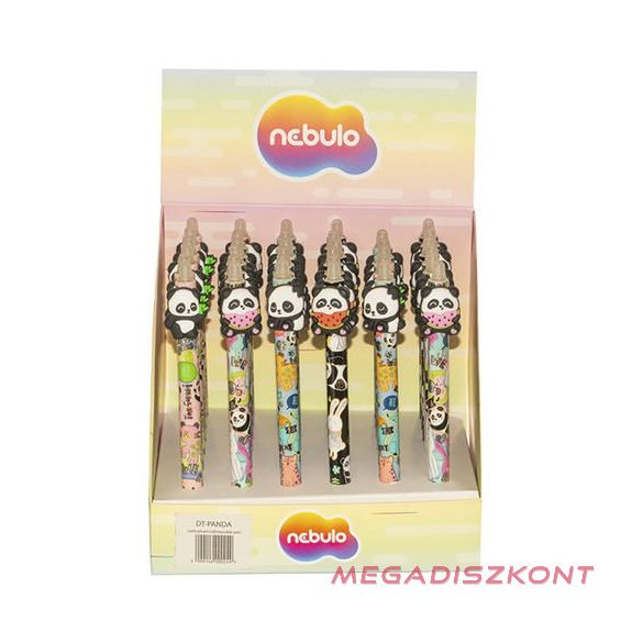 Zseléstoll NEBULO nyomógombos radírozható 0,7 mm Panda