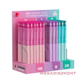   Grafitceruza display ICO Süni háromszög HB,B,2B light pasztell 184 darabos