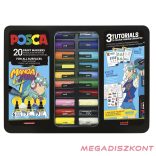 Filctoll UNI Posca Manga Hero vegyes fémdobozos 20 darabos