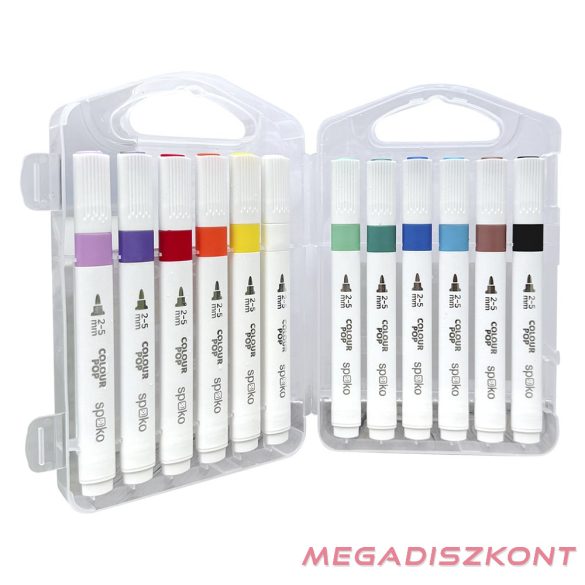 Filctoll SPOKO Colour Pop háromszögletű vízbázisú 12 darabos