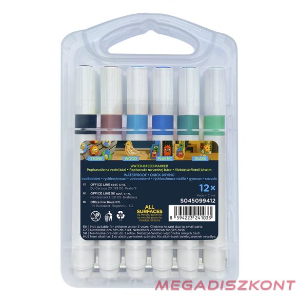 Filctoll SPOKO Colour Pop háromszögletű vízbázisú 12 darabos