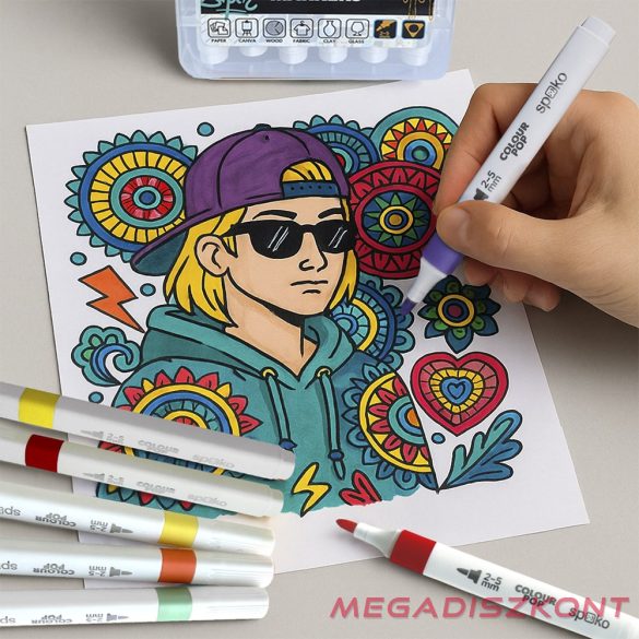 Filctoll SPOKO Colour Pop háromszögletű vízbázisú 12 darabos