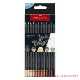 Színes ceruza FABER-CASTELL Black Edition háromszögletű fekete testű testszín 12 darabos
