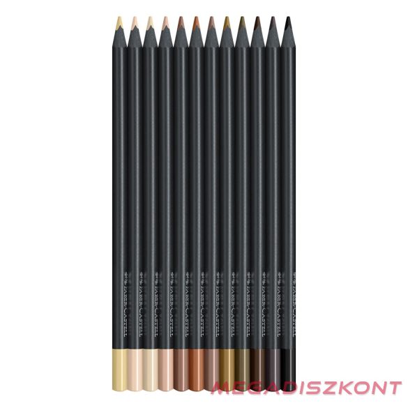 Színes ceruza FABER-CASTELL Black Edition háromszögletű fekete testű testszín 12 darabos