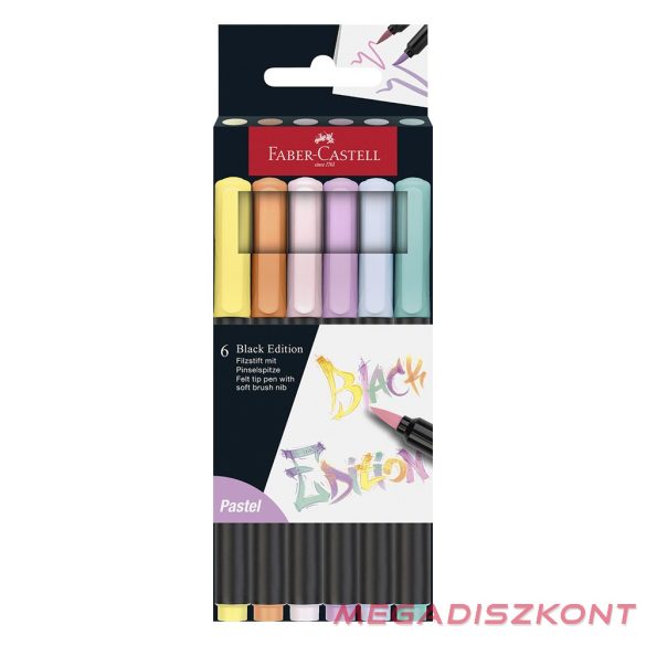 Filctoll FABER-CASTELL Black Edition pasztell 6 darabos