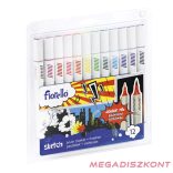 Filctoll FIORELLO GR-F726-12 színes kétvégű 12 darabos
