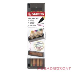   Tűfilc STABILO Point 88 10 darabos hordozható asztali tartóban