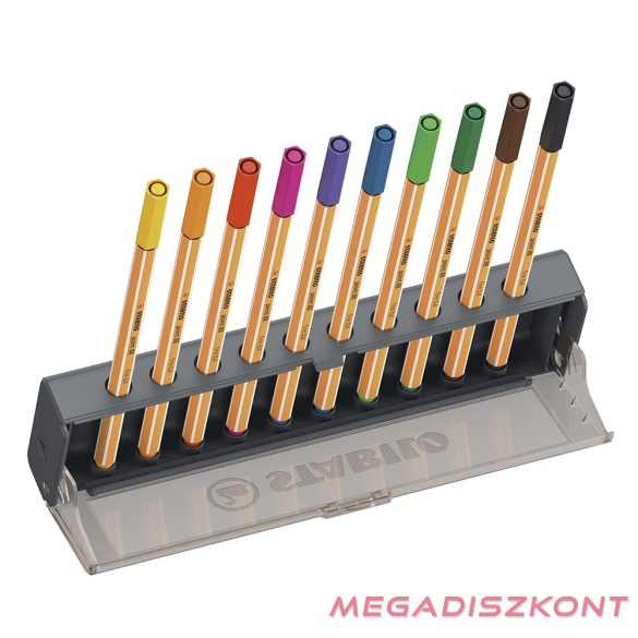 Tűfilc STABILO Point 88 10 darabos hordozható asztali tartóban