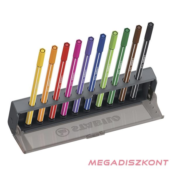 Filctoll STABILO Pen 68 10 darabos hordozható asztali tartóban