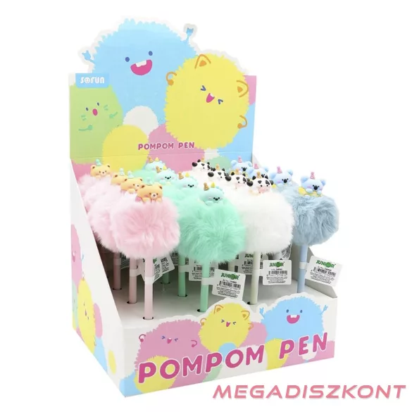 Zseléstoll JUNIOR 0,7mm pom-pom formával Pasztell színek