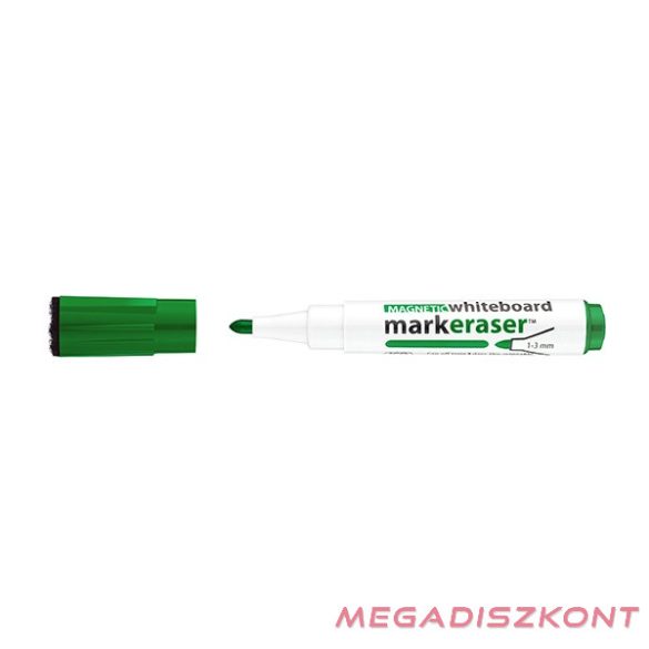Táblamarker ICO Markeraser mágneses kupakkal törlővel zöld 1-3mm