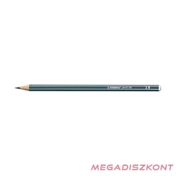 Grafitceruza STABILO Pencil 160 2B hatszögletű olajzöld