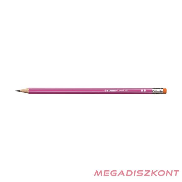 Grafitceruza STABILO Pencil 160 HB hatszögletű radíros rózsaszín