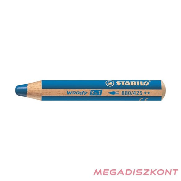 Színes ceruza STABILO Woody 3in1 hengeres vastag kék