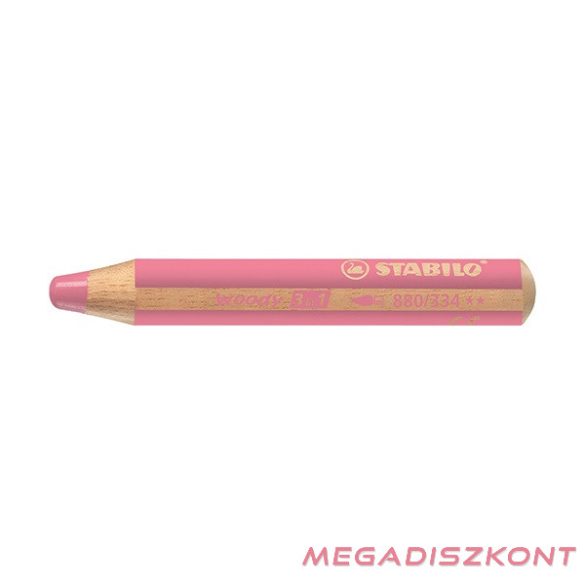 Színes ceruza STABILO Woody 3in1 hengeres vastag rózsaszín