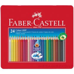   Színes ceruza FABER-CASTELL Grip háromszögletű fémdobozos 24 db/készlet